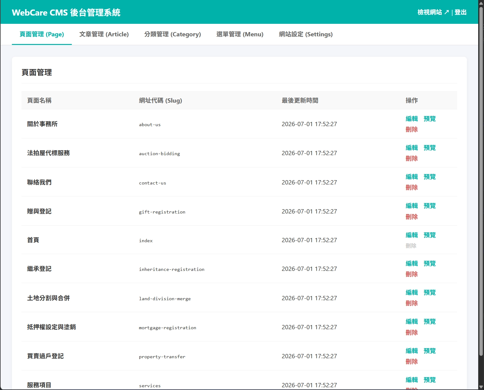 WebCare CMS 文章編輯功能預覽